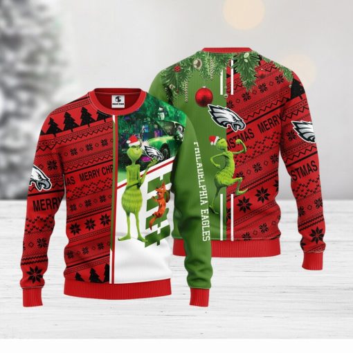 Philadelphia Eagles Grinch & Scooby Doo Christmas Ugly Sweater 1