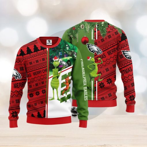 Philadelphia Eagles Grinch & Scooby Doo Christmas Ugly Sweater 1