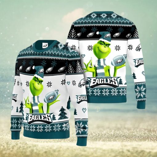 Philadelphia Eagles Grinch Ugly Christmas Sweater Xmas 3D Printed Christmas Sweater Gift