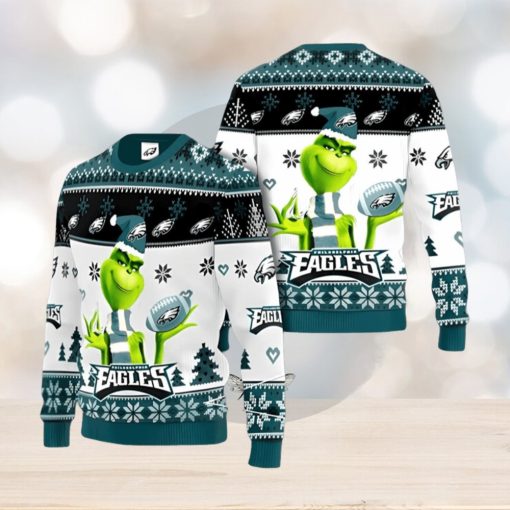 Philadelphia Eagles Grinch Ugly Christmas Sweater Xmas 3D Printed Christmas Sweater Gift