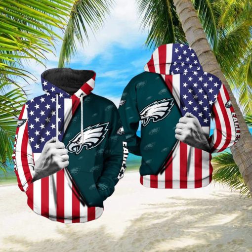 Philadelphia Eagles NFL US Flag Team 3D Printed Hoodie