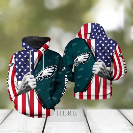 Philadelphia Eagles NFL US Flag Team 3D Printed Hoodie