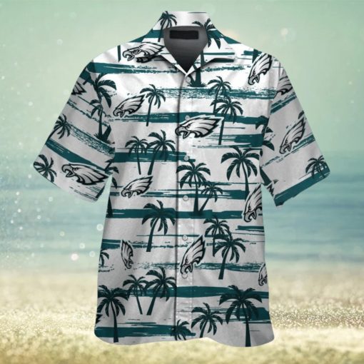 Philadelphia Eagles Short Sleeve Button Up Tropical Hawaiian Shirt