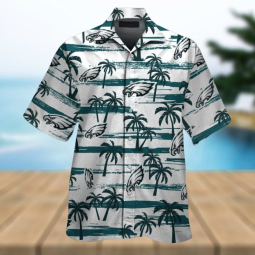 Philadelphia Eagles Short Sleeve Button Up Tropical Hawaiian Shirt