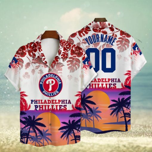 Philadelphia Phillies Custom Name And Number Major League Baseball 3D Print Hawaiian Shirt