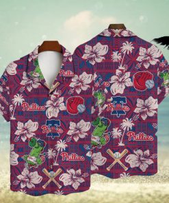 Philadelphia Phillies Hibiscus Pattern Vintage Hawaiian Shirt