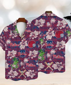 Philadelphia Phillies Hibiscus Pattern Vintage Hawaiian Shirt