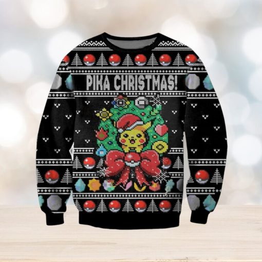 Pikachu Pika Christmas Ugly Christmas Sweater, Ugly Sweater Apparel