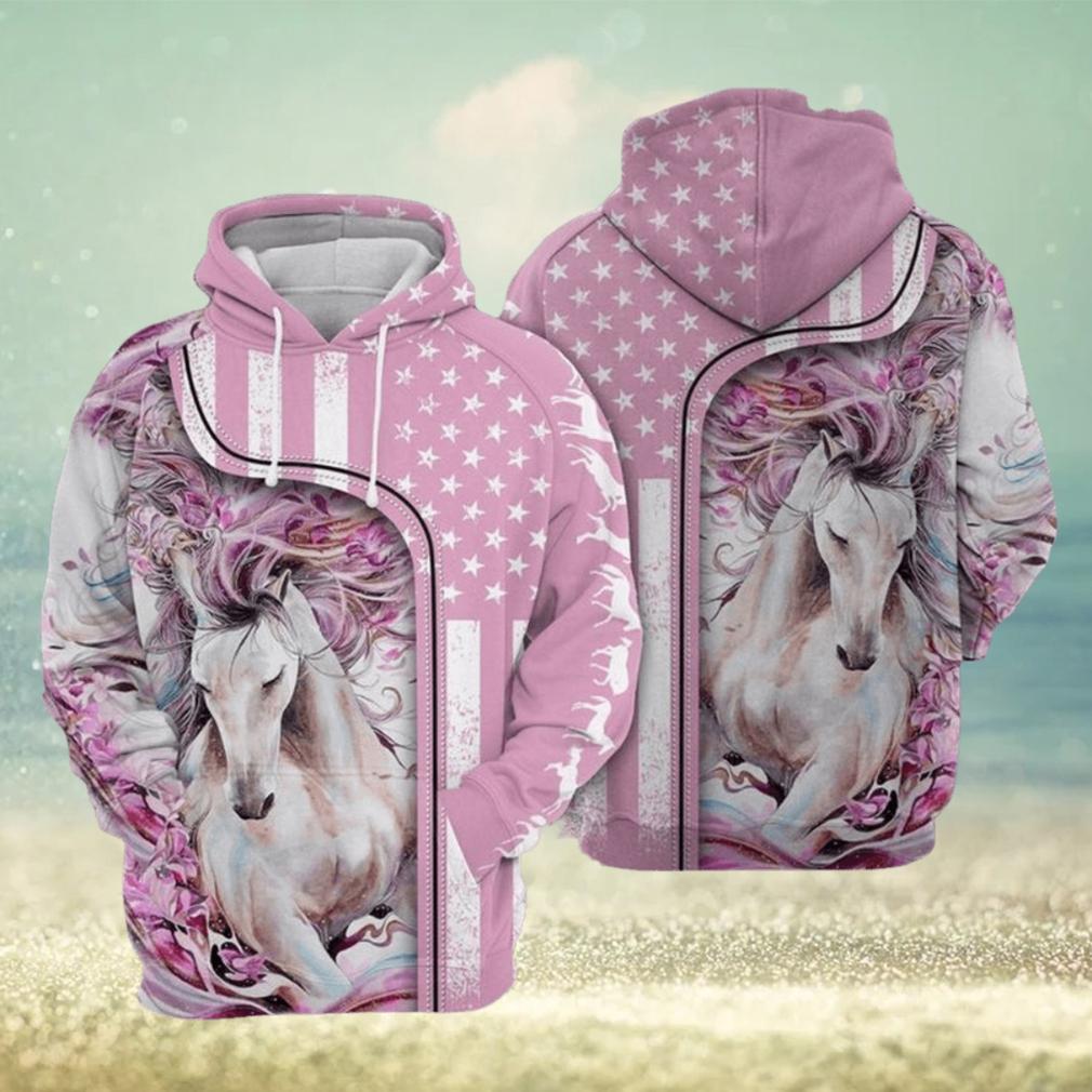 Pink Background Horse 3D Printed Hoodie Pink Background Horse 3D Printed Hoodie