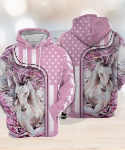 Pink Background Horse 3D Printed Hoodie