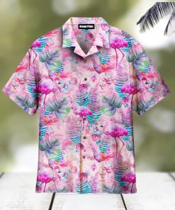 Pink Flamingo Tropical Aloha Hawaiian Shirts For Men For Women