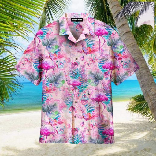 Pink Flamingo Tropical Aloha Hawaiian Shirts For Men For Women