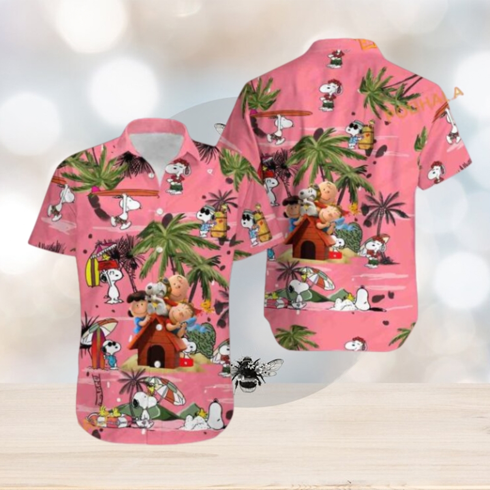 Pink Snoopy Hawaiian Shirt, Ideal Summer Beach Snoopy Present Pink Snoopy Hawaiian Shirt, Ideal Summer Beach Snoopy Present
