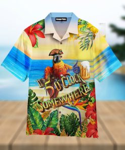 Pirate Parrot It’s Always 5 O’clock Somewhere Hawaiian Shirt