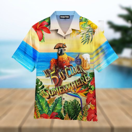 Pirate Parrot It’s Always 5 O’clock Somewhere Hawaiian Shirt