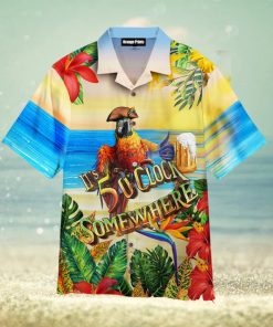 Pirate Parrot It’s Always 5 O’clock Somewhere Hawaiian Shirt