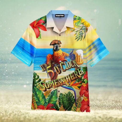 Pirate Parrot It’s Always 5 O’clock Somewhere Hawaiian Shirt