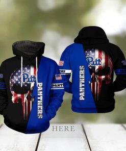 Pitt Panthers NCAA US Flag Skull 3D Printed Hoodie