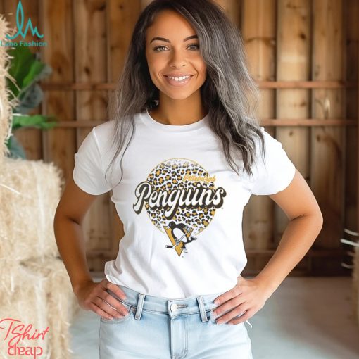 Pittsburgh Penguins Leopard Print Long Sleeve T Shirt