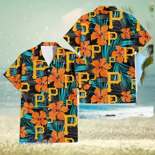 Pittsburgh Pirates Big Orange Hibiscus 3D Hawaiian Shirt Summer Gift