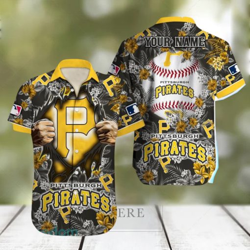 Pittsburgh Pirates MLB All Over printed 3D Beach Lover Gift Aloha Hawaiian Shirt Custom Name