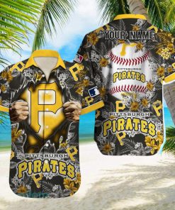 Pittsburgh Pirates MLB All Over printed 3D Beach Lover Gift Aloha Hawaiian Shirt Custom Name