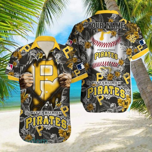 Pittsburgh Pirates MLB All Over printed 3D Beach Lover Gift Aloha Hawaiian Shirt Custom Name