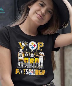 Pittsburgh Sports Teams Lemieux Greene Harris Bradshaw And Clemente Signatures Shirt