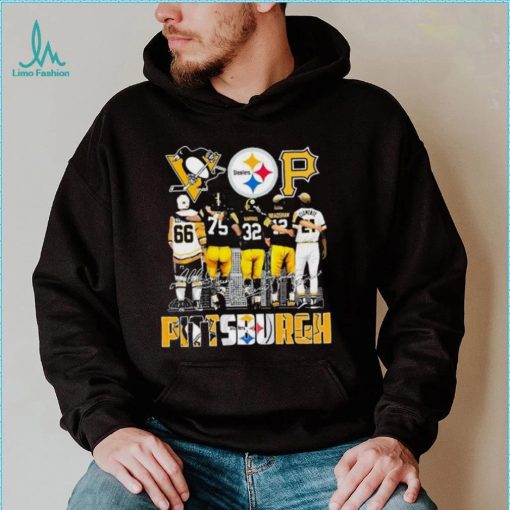 Pittsburgh Sports Teams Lemieux Greene Harris Bradshaw And Clemente Signatures Shirt