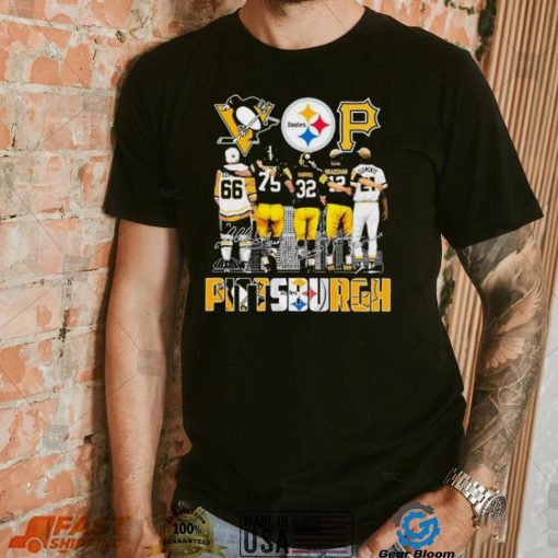 Pittsburgh Sports Teams Lemieux Greene Harris Bradshaw And Clemente Signatures Shirt