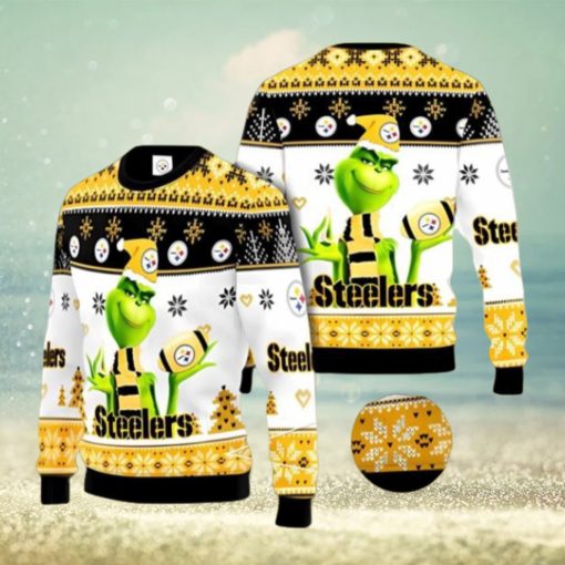 Pittsburgh Steelers Grinch Ugly Christmas Sweater Xmas 3D Printed Christmas Sweater Gift