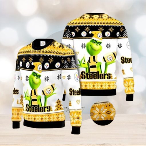 Pittsburgh Steelers Grinch Ugly Christmas Sweater Xmas 3D Printed Christmas Sweater Gift