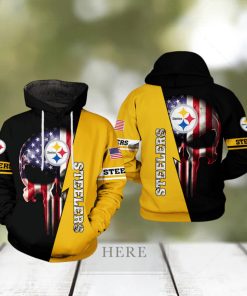 Pittsburgh Steelers NFL US Flag Skull Team 3D Printed Hoodie