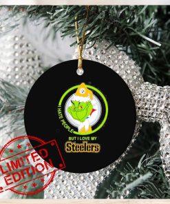 Pittsburgh Steelers Nfl Christmas Grinch I Hate People But I Love My Favorite Football Team Ornament Custom Name