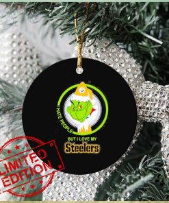 Pittsburgh Steelers Nfl Christmas Grinch I Hate People But I Love My Favorite Football Team Ornament Custom Name