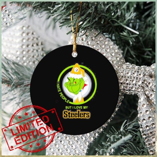 Pittsburgh Steelers Nfl Christmas Grinch I Hate People But I Love My Favorite Football Team Ornament Custom Name