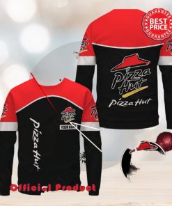 Pizza Hut Custom Name Black Design Logo Ugly Christmas Sweater