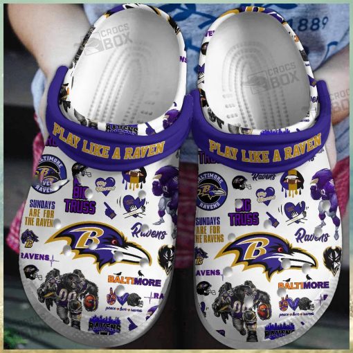 Play Like A Ravens Crocs Clogs