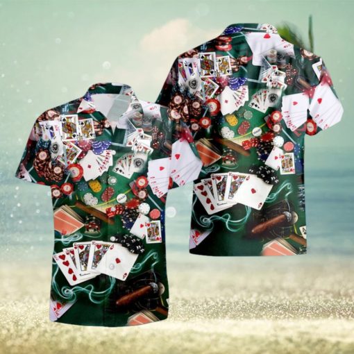 Poker Hawaiian Shirt, Gambling Shirt, Poker Player Shirt, Hawaii Shirt Party Summer, Tropical Shirts, Casino Aloha Hawaii Shirt