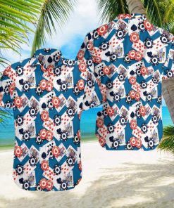 Poker seamless blue pattern hawaiian shirt