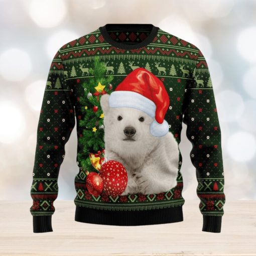 Polar Bear Cute Christmas Ugly Christmas Sweater, Custom Ugly Christmas Sweater