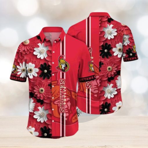 Popsicles Themed Ottawa Senators NHL Hawaiian Aloha Shirt