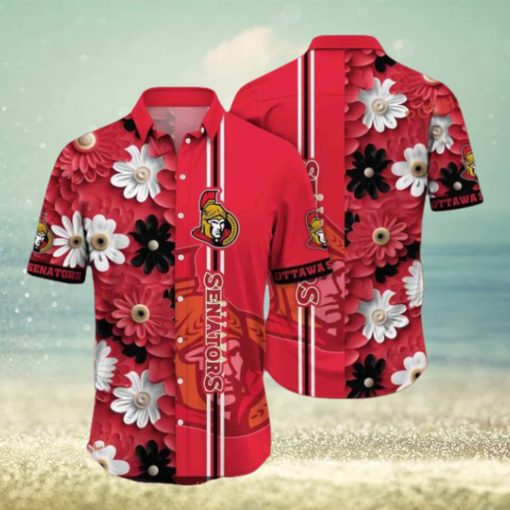 Popsicles Themed Ottawa Senators NHL Hawaiian Aloha Shirt