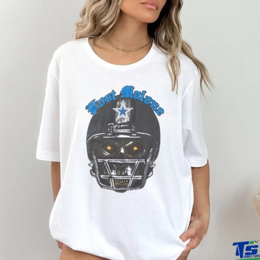 Post Malone Dallas Cowboys Skull Helmet Shirt - Limotees