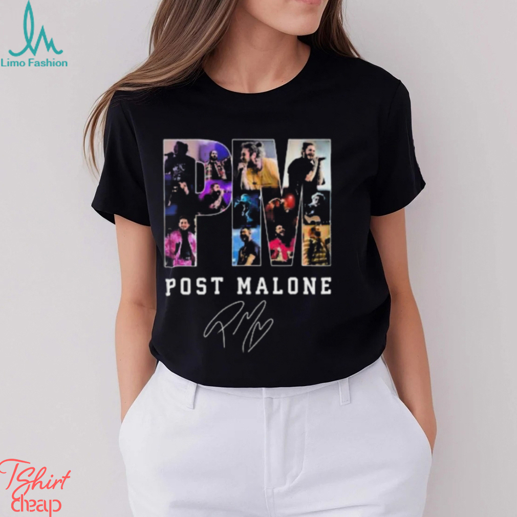 Post Malone PM Music Concert Tour Signature 2023 T Shirt Post Malone PM Music Concert Tour Signature 2023 T Shirt
