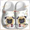 Pug Flowers Garden Clogs