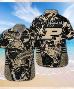 Purdue Boilermakers Fishing Short Sleeve Button Up Tropical Hawaiian Shirt