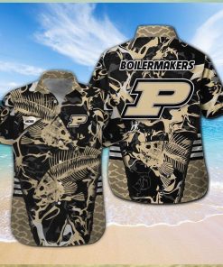 Purdue Boilermakers Fishing Short Sleeve Button Up Tropical Hawaiian Shirt