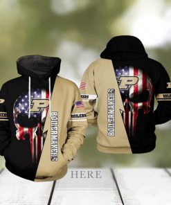 Purdue Boilermakers NCAA US Flag Skull 3D Printed Hoodie