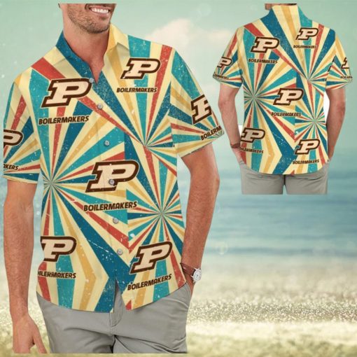 Purdue Boilermakers Retro Vintage Style Tropical Hawaiian Shirt